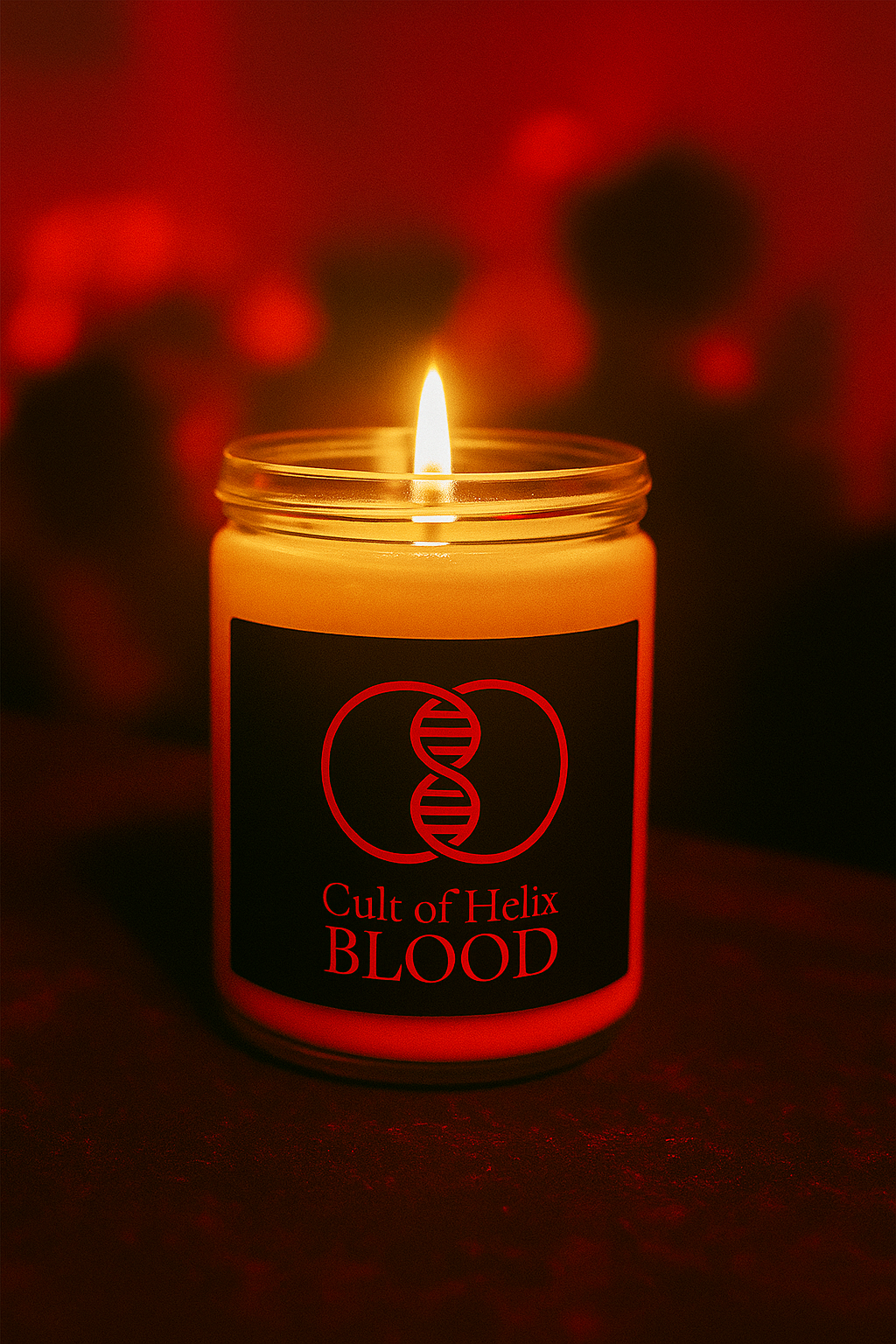 Cult of Helix Blood Scented Soy Candle, Unique Gift for Scifi Fans, Aromatic Home Decor, Halloween Candle, Edgy Fragrance